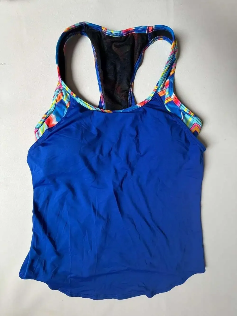 TYR Girls Blue Colorful Print One Piece Swimsuit Athletic Swimwear M 8